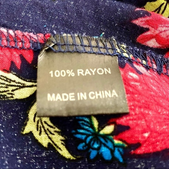 Bohemian Floral Rayon Blouse Top Medium Cottagecore Flowy Relaxed Fit Casual - Picture 6 of 10